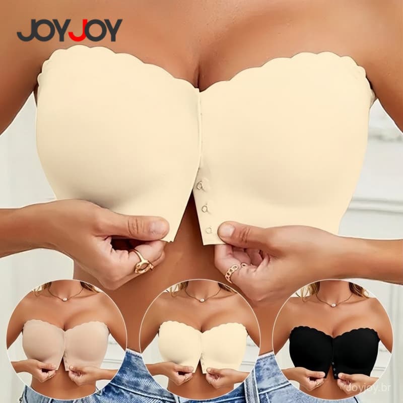 Sutiã Tomara que Caia Reforçado – Push-up Sem Costura, Sem Aro, com Fecho Frontal e Alças Removíveis, Sexy e Confortável