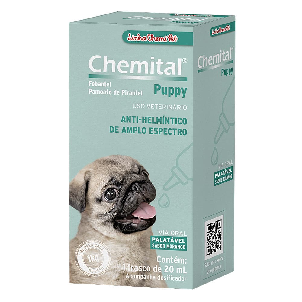 Vermífugo Para Filhotes De Cachorro Chemital Puppy 20ml
