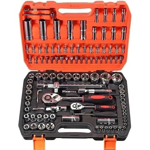 Conjunto de 108 ou 53 Peças de Ferramentas Soquete Sextavado Catraca Chave Maleta Multi-função Profissional