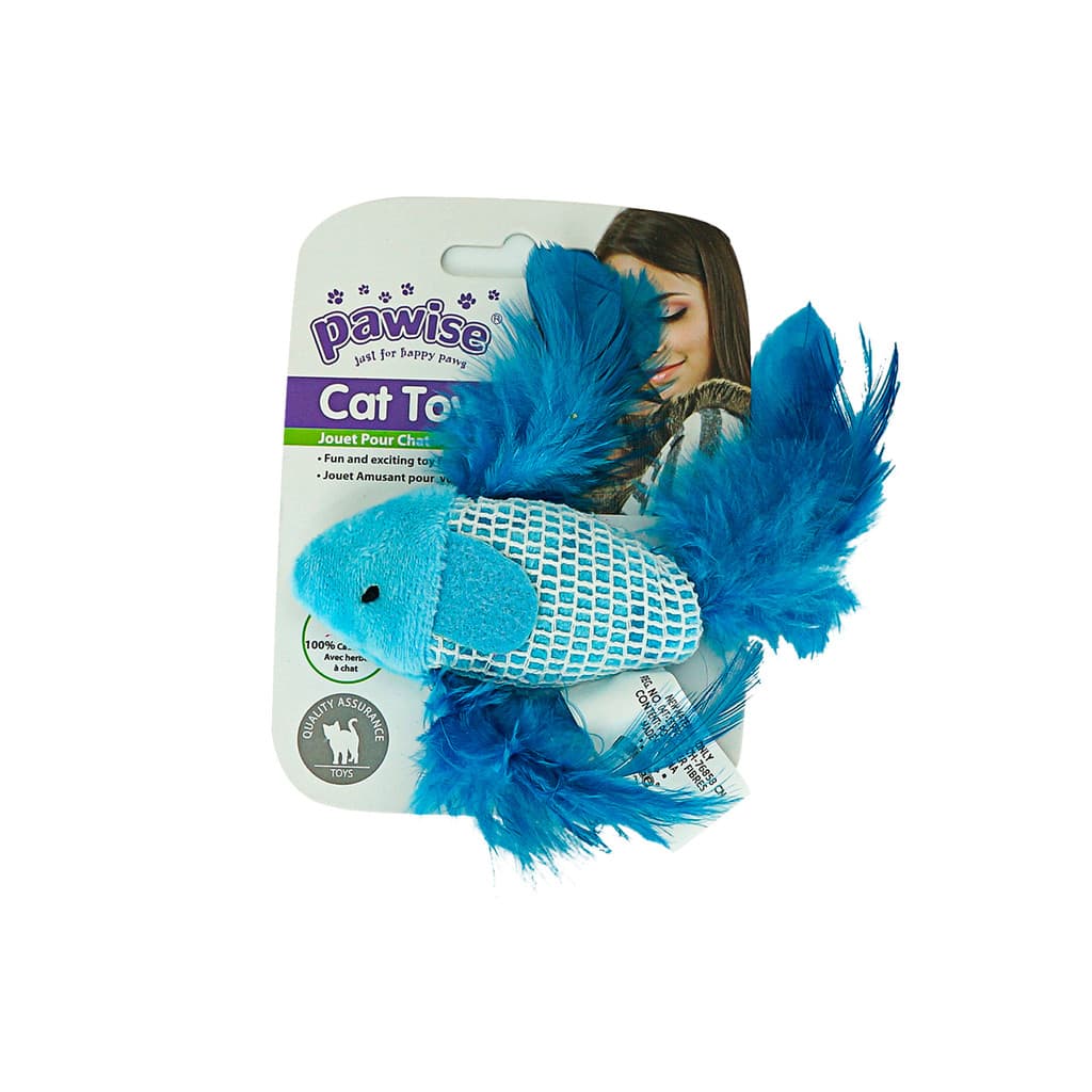 Brinquedo Gato com Catnip Natural Pawise – Peixe Azul | Relaxa, Estimula e Diverte