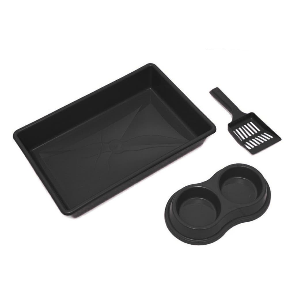 Kit 4 Bandeja Higiênico Gato Preto Para Gatos Four Plastic