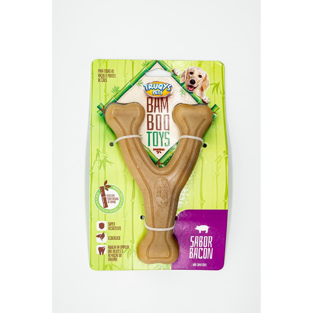 Osso  Mordedor Cães Bamboo Forquilha M Pet