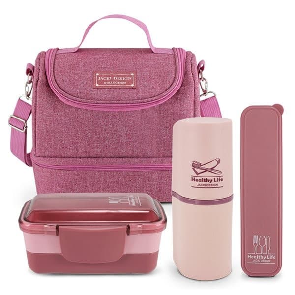 Conjunto Bolsa Térmica Pote Marmita Porta Escova e Porta Talheres  - Jacki Design