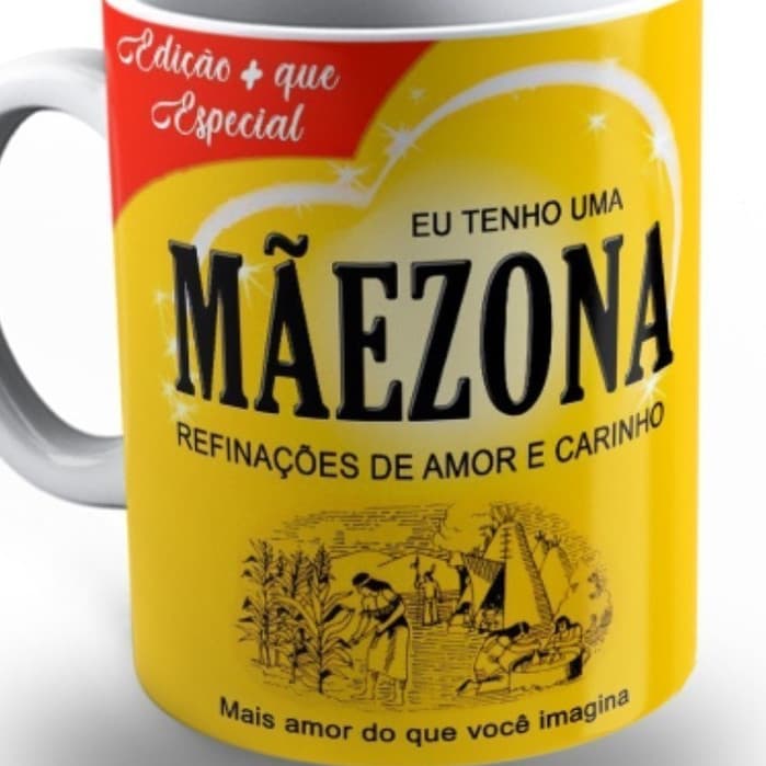 Caneca Dia das Mães Mãezona Personalizada Porcelana 325ml Presente