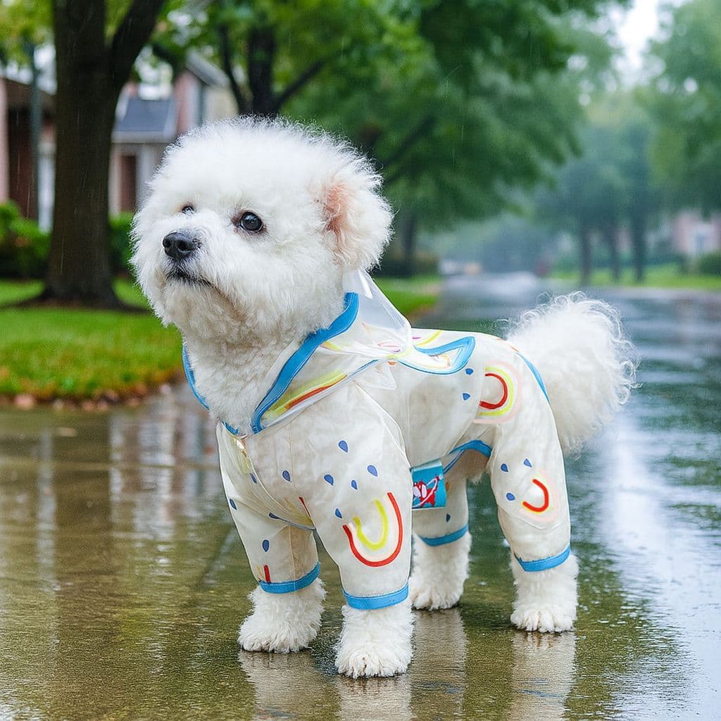 Pet Circle 2026 Primavera Verão Novo Produto Pet Rainbow Capa de Chuva de Quatro Pernas Temporada Chuvosa À Prova D 'Águ