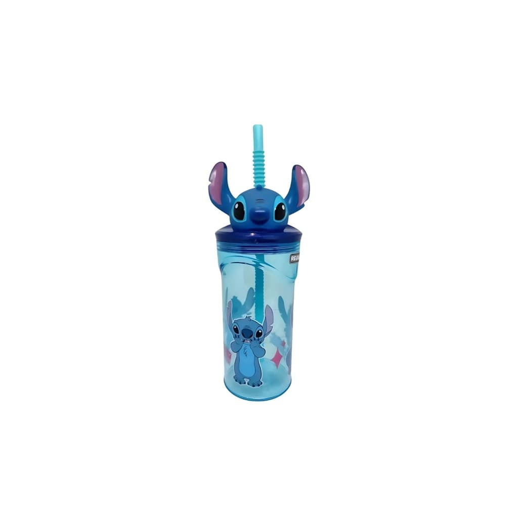 Copo Stitch 3D Infantil Disney c/ Canudo 360ML - Tuut