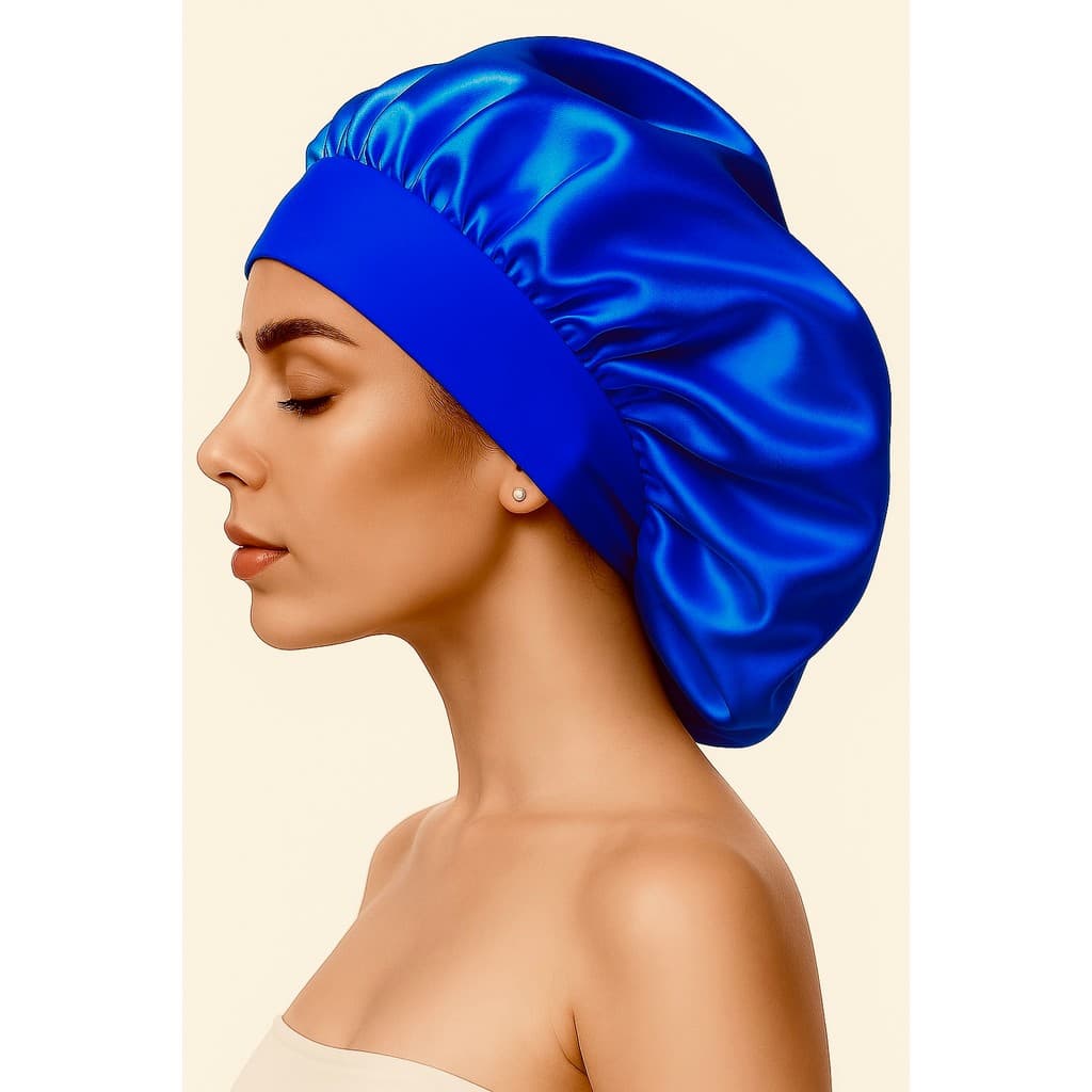 Touca de Cetim com Faixa Larga Elástica | Protege e Retira o Frizz para Cabelos médios