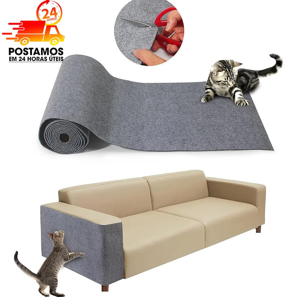 Arranhador Adesivo para Gato Protetor para Sofá e Cama Box Carpete Premium