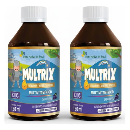 Multrix Multivitamínico Sabor Uva Kit 2 120ml Flora Nativa