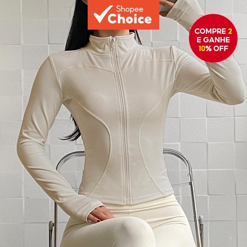 Conjunto feminino de manga longa curvo e de secagem rápida para ioga e corrida, com cintura ajustável para todas as