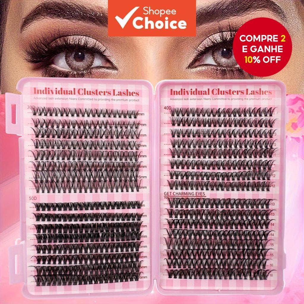 Extensões De Cílios D-Curl 640 Unidades : 9-18 Mm , 30D-80D Clusters À Prova D'água 3D Fofos Naturais Para Estilos De Ol