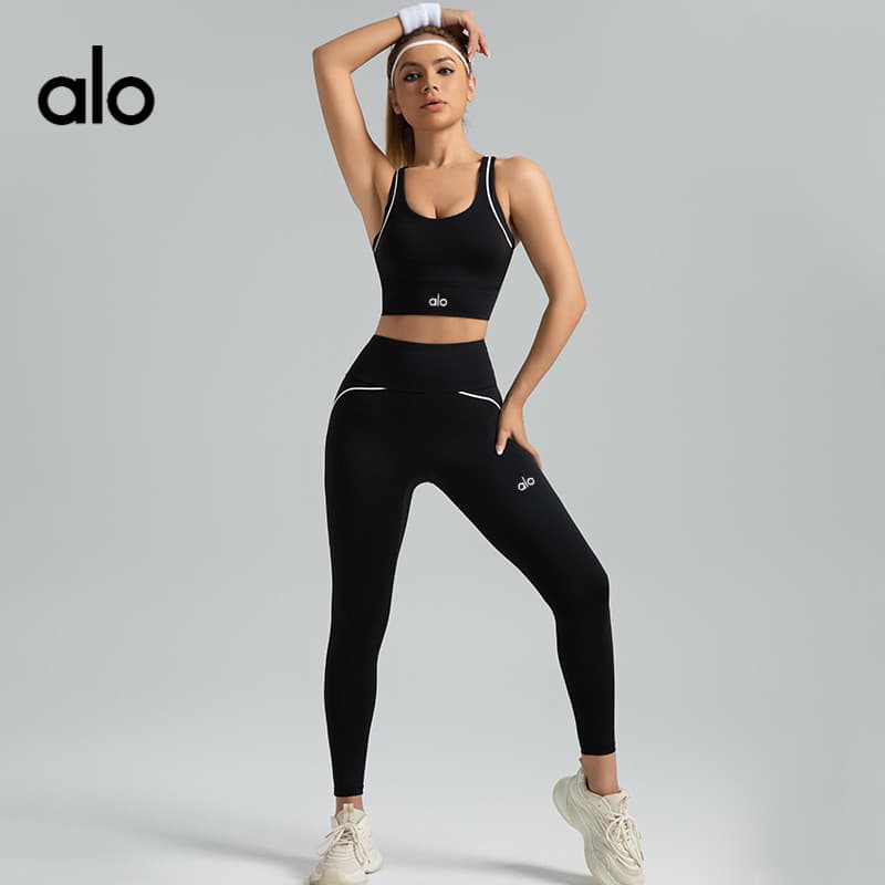 Linha Slim-fit Yoga Suit Terno esportivo de alta intensidade Terno de ioga respirável de alta elasticidade
