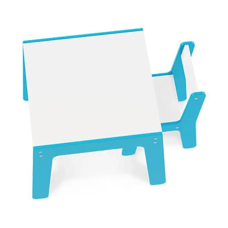 Conjunto Mesa Mais Cadeira Infantil Azul Junges