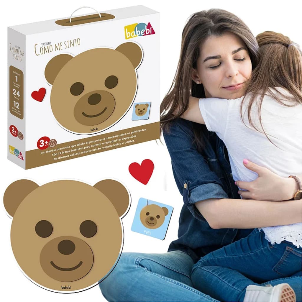 Brinquedo educativo Como Me Sinto Ursinho para educação emocional empatia sentimentos infantil 3+