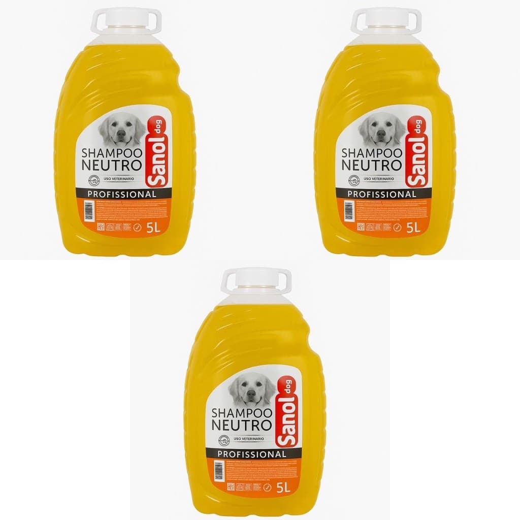 KIT COM 3 SANOL DOG SHAMPOO NEUTRO 5 LITROS