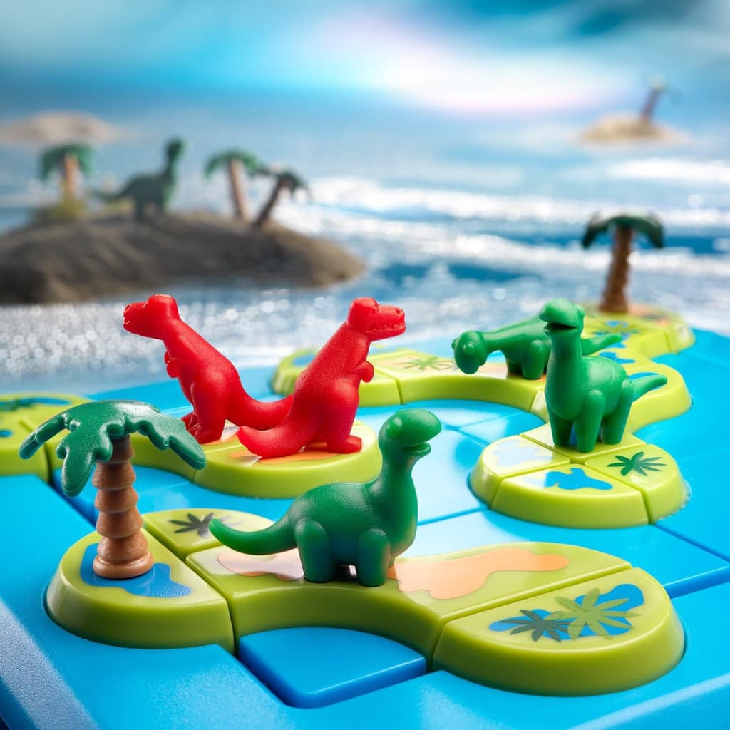 Dinosaurs Mystic Islands Brinquedo de Lógica com 80 Desafios Separe Herbívoros e Carnívoros 6anos+