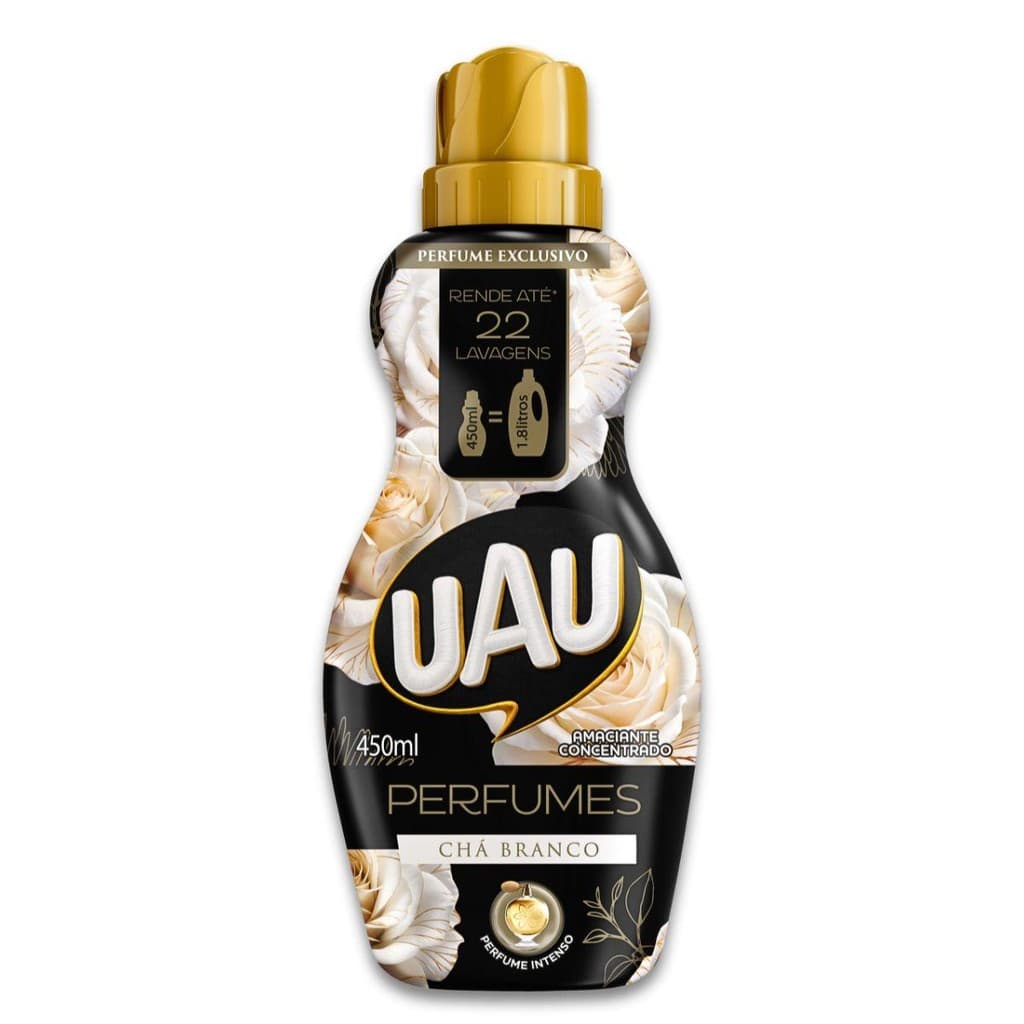 Amaciante Concentrado 450ml Uau Perfume Chá Branco