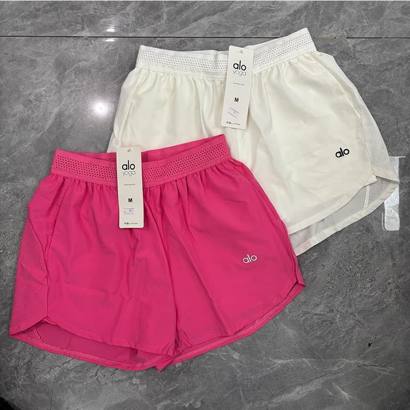 2025 Cross-Border aloALO solto shorts esportivos feminino Anti-reflexo falso de duas peças Yoga Fitness esportes shorts