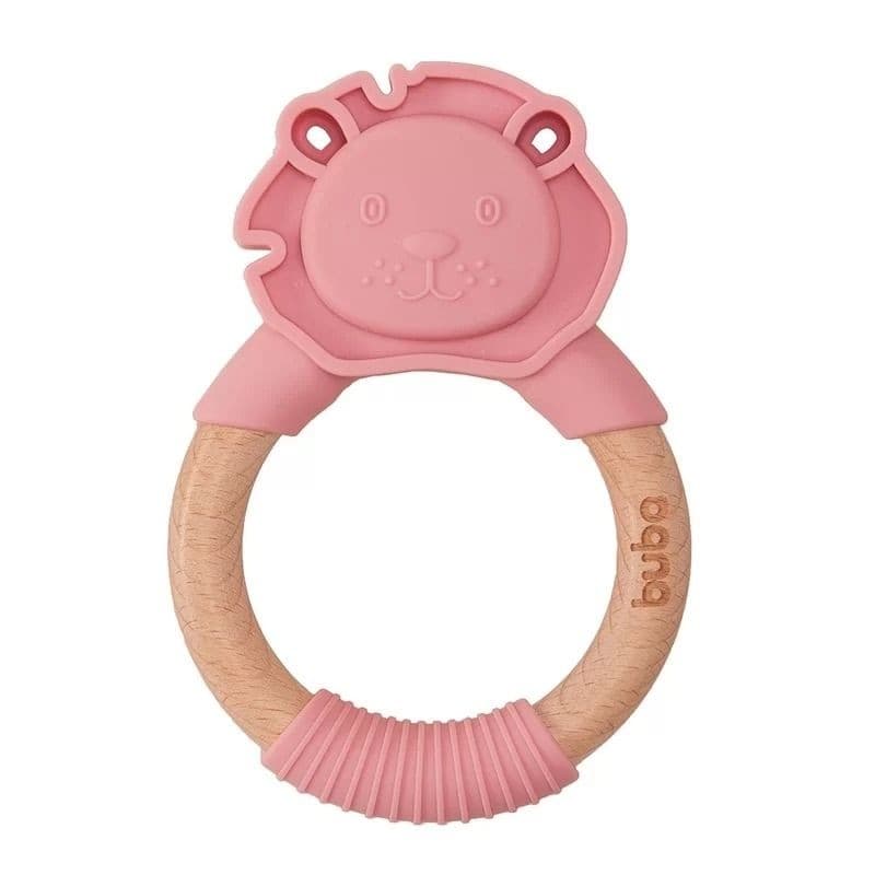 Mordedor Leão Em Silicone Rosa