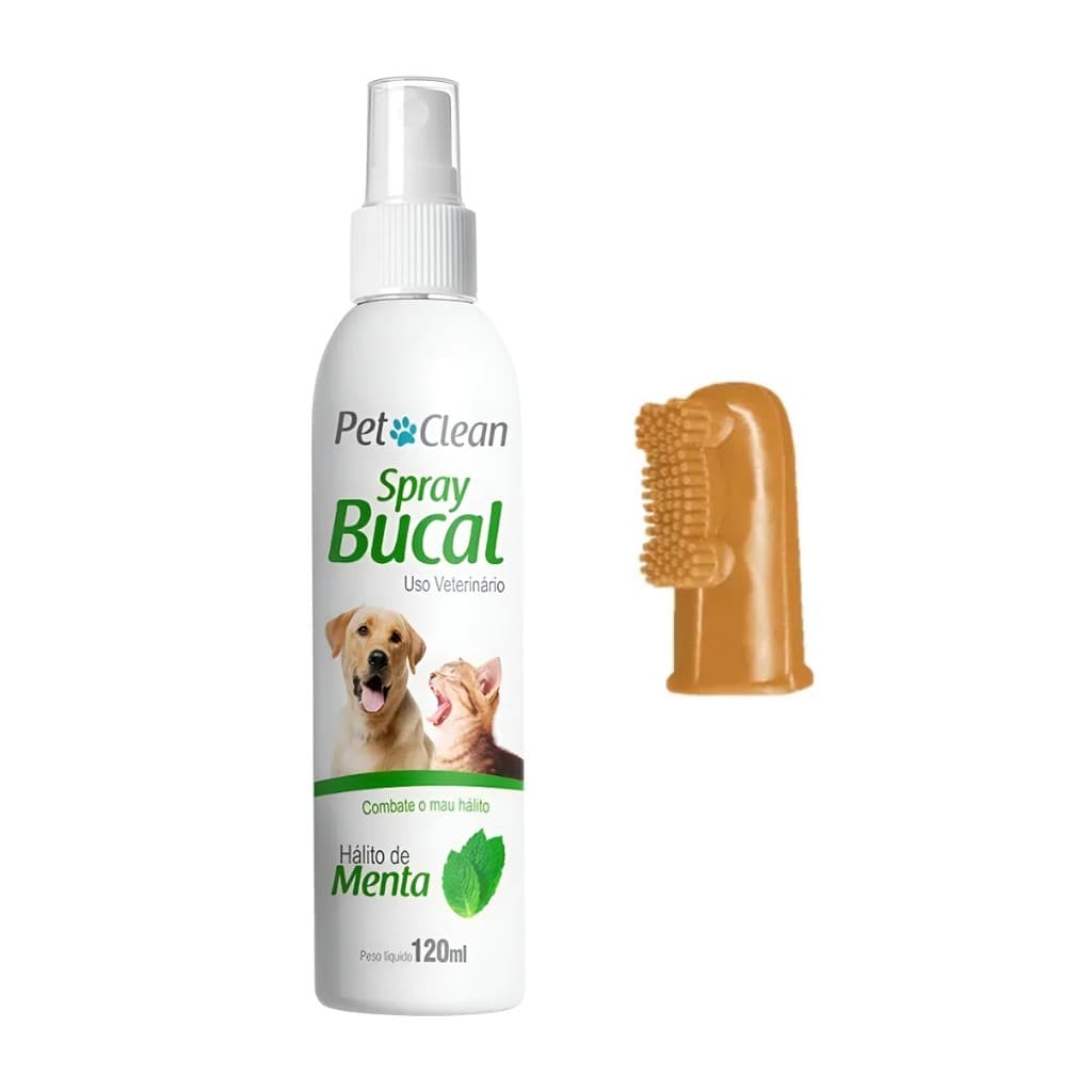 Higiene Bucal Dental Spray Bucal Menta + Dedeira Pet Clean