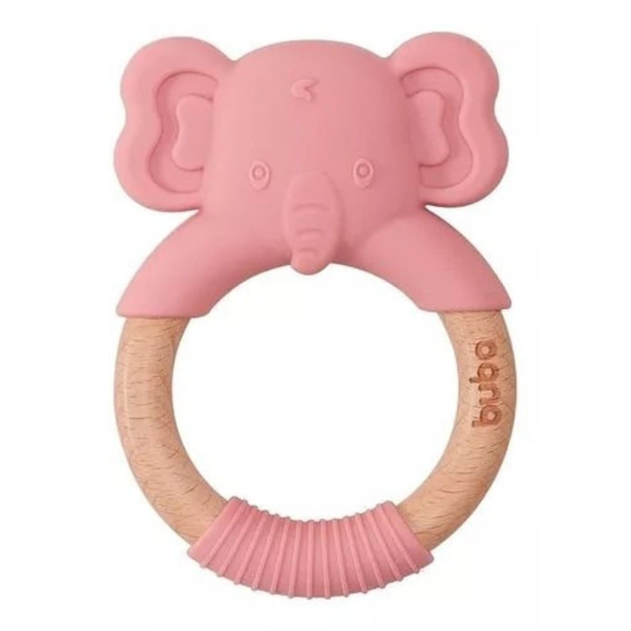 Mordedor Elefante Em Silicone Rosa