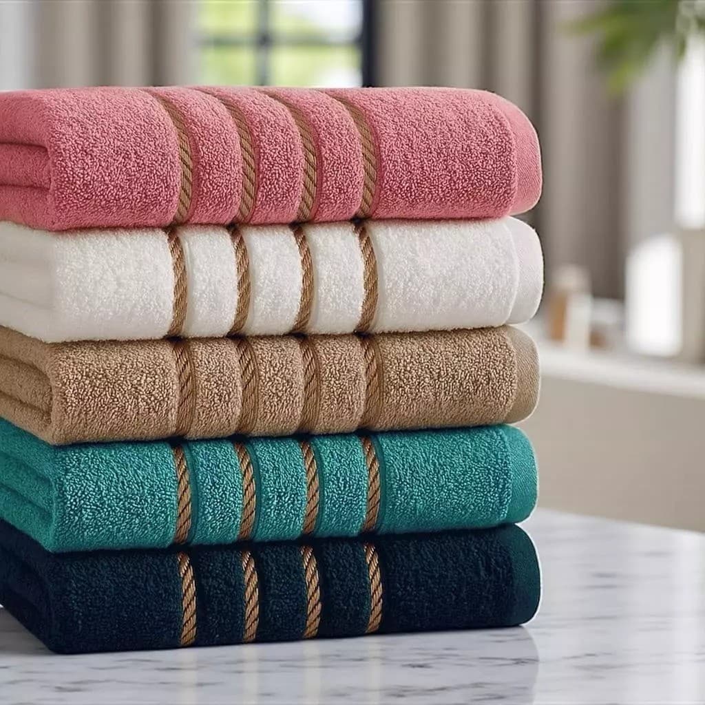 Kit 3 Toalha de Banho Dubai 100% Algodão 60x120cm Sortida Popular Alta Absorção