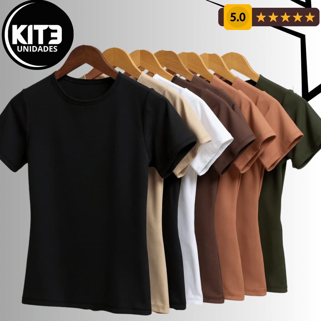 kit 3 Blusas Manga Curta Blusinhas Feminina de Baby Look Camisetas academia Básica Suplex