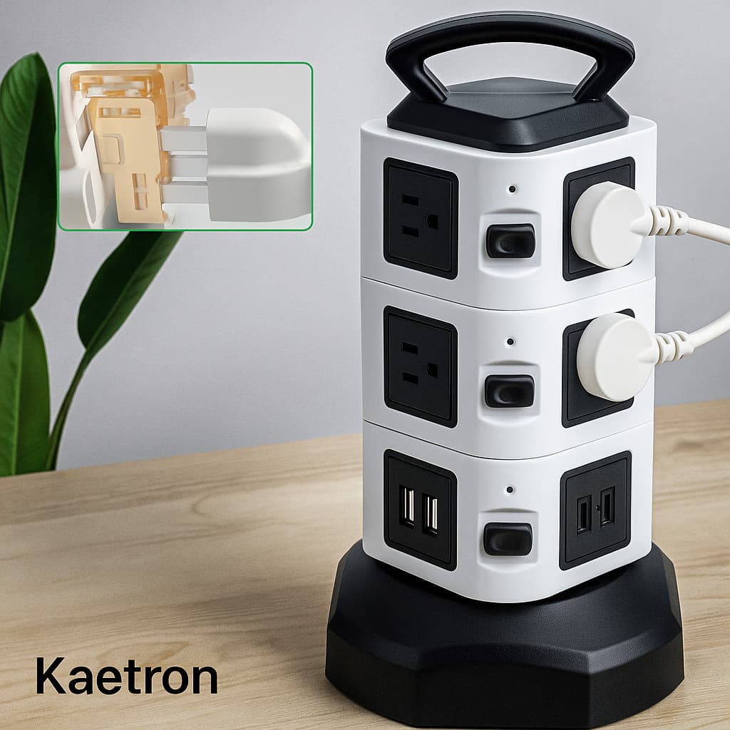 Tomada Elétrica Vertical Extensão 12 Tomadas Torre Mesa 12 Saida E 2 Usb 2500w Com botão Liga/Desliga