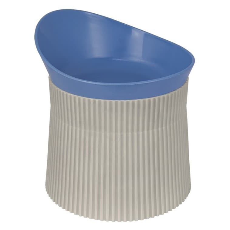 Comedouro Ergonomico Pequeno Azul Cães Familia De Estimação