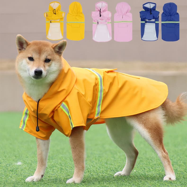 Capa De Chuva Para Cães Pequenos E Grandes Jaqueta Reflexiva À Prova D'água Poncho Animais De Estimação