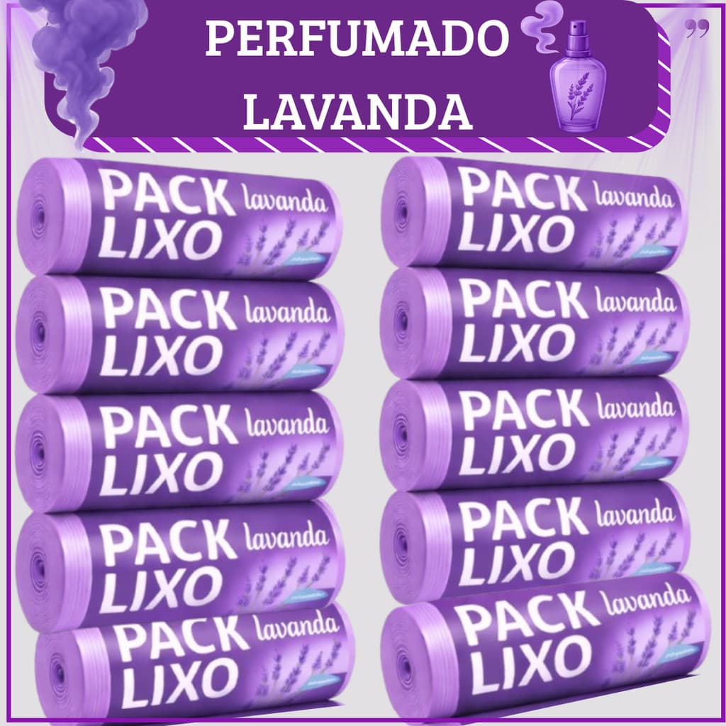 Saco de Lixo Lavanda Perfumado| Neutraliza Odor | Para Pia e Banheiro / Espanta Insetos