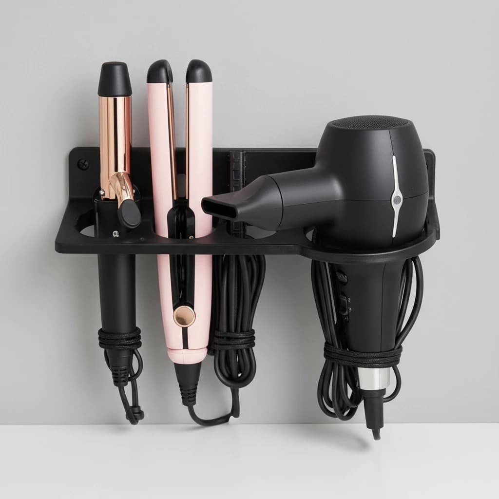 Suporte Multifuncional De Parede Salao e Banheiro Para Secador Chapinha e Babyliss Organizador