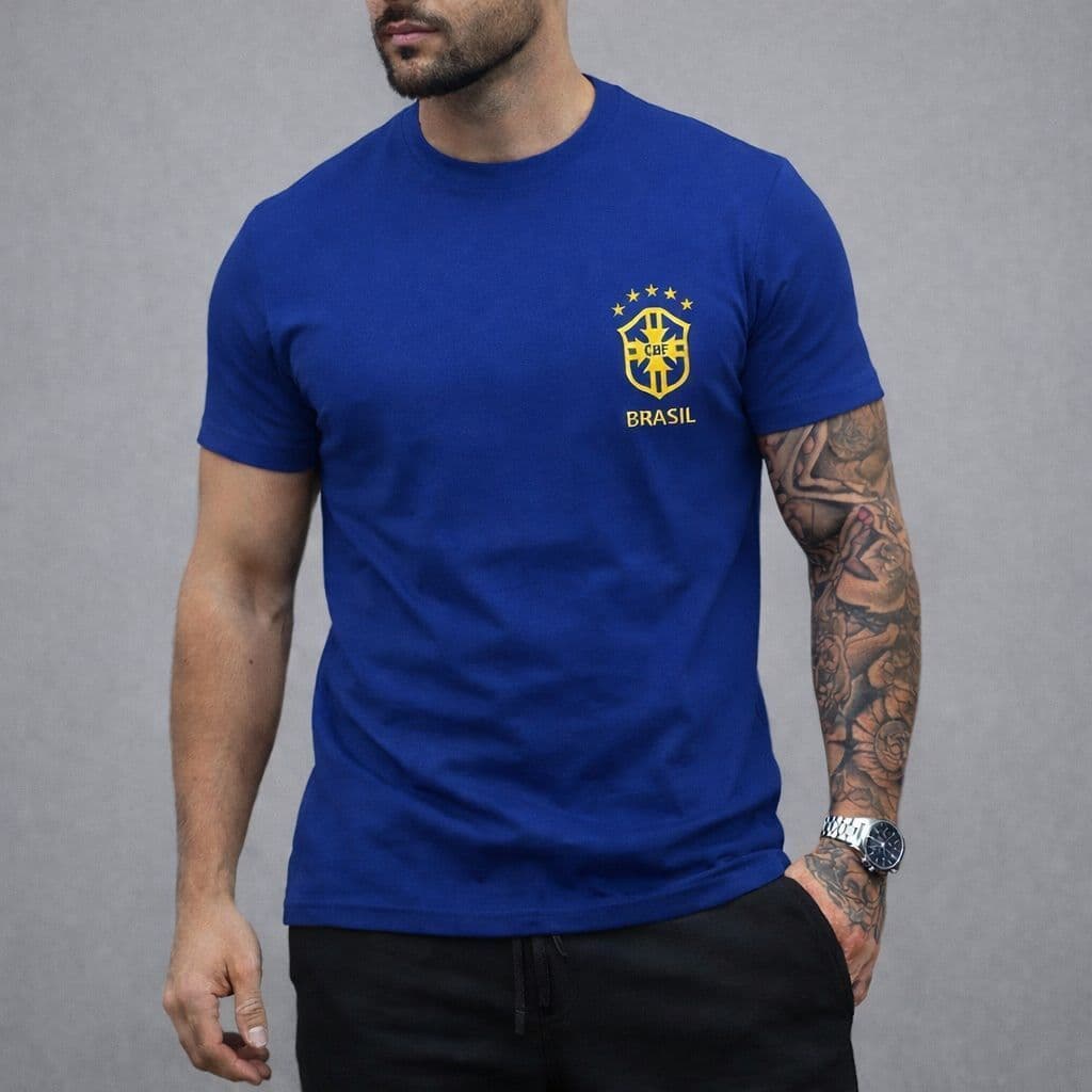 Camisa do Brasil Masculina Seleção Brasileira 100% Algodão Premium Copa do Mundo Hexa  Brasil