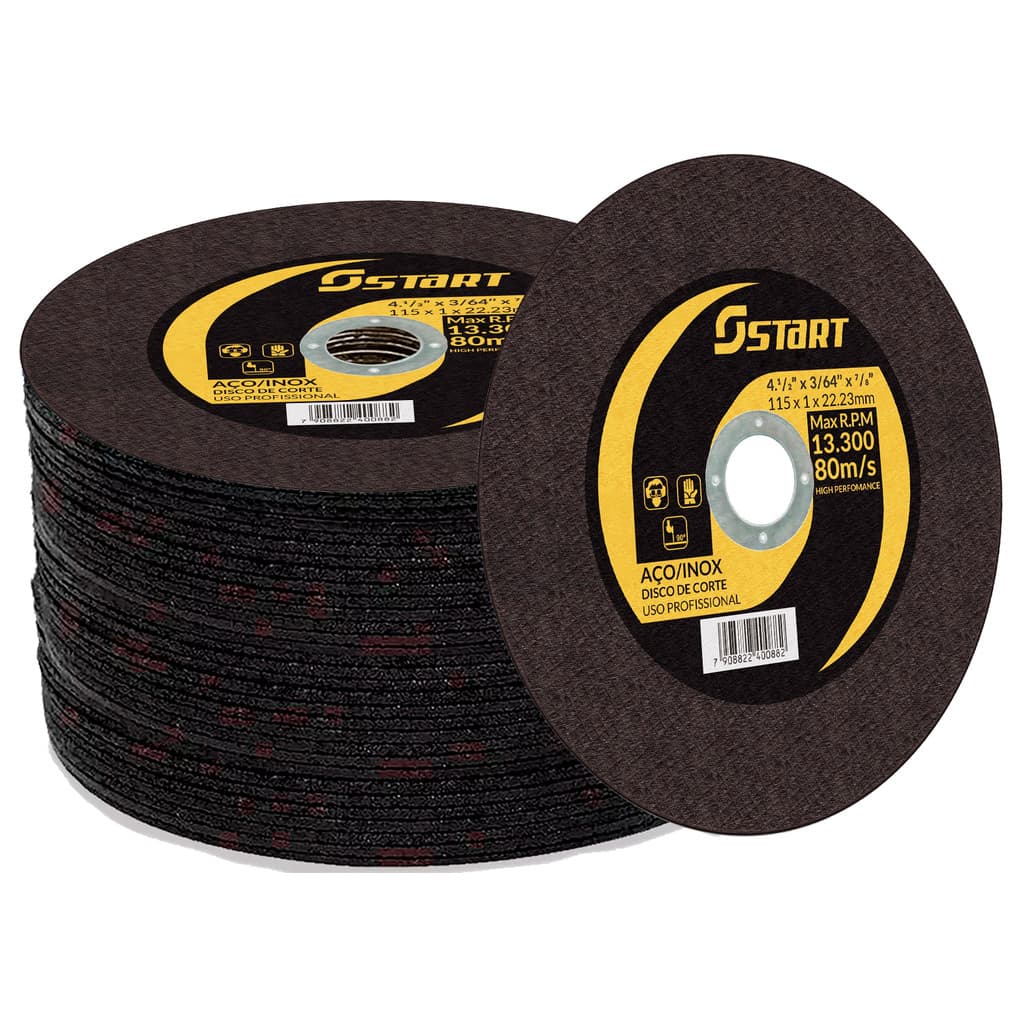 Kit 10 Disco De Corte Fino Aço Inox 4.1/2 X 1,0 Esmerilhadeira