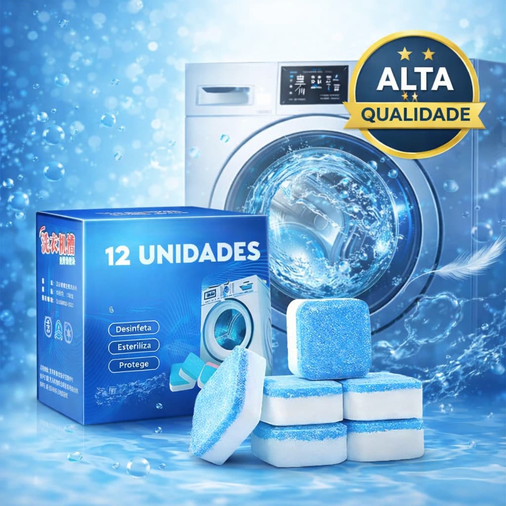 Tabletes Pastilhas Higienizar Limpar Máquinas Lavar Roupa 4/12/24