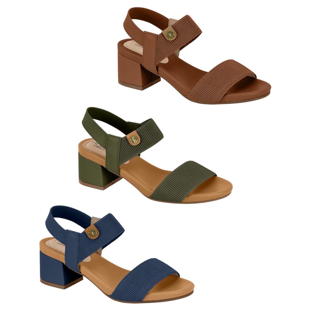 Sandália Feminina Modare Salto Bloco Calce Fácil Conforto