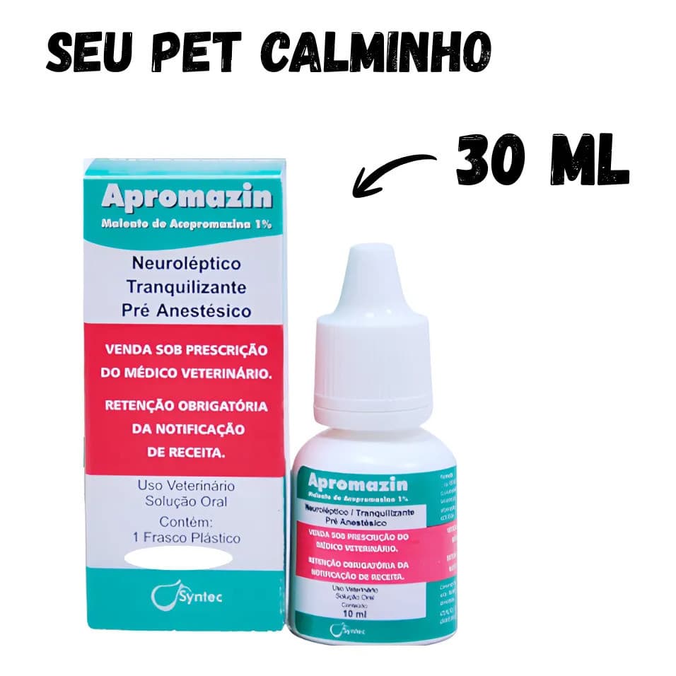 Calmante, Tranquilizante Para Cães E Gatos Apromazin Gotas