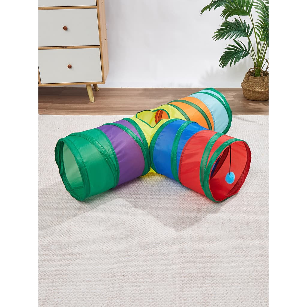 Kit  Túnel Engraçado com 20 Peças para gato / Vara de Pelúcia/ Rato/ Várias Combinação de Brinquedos
