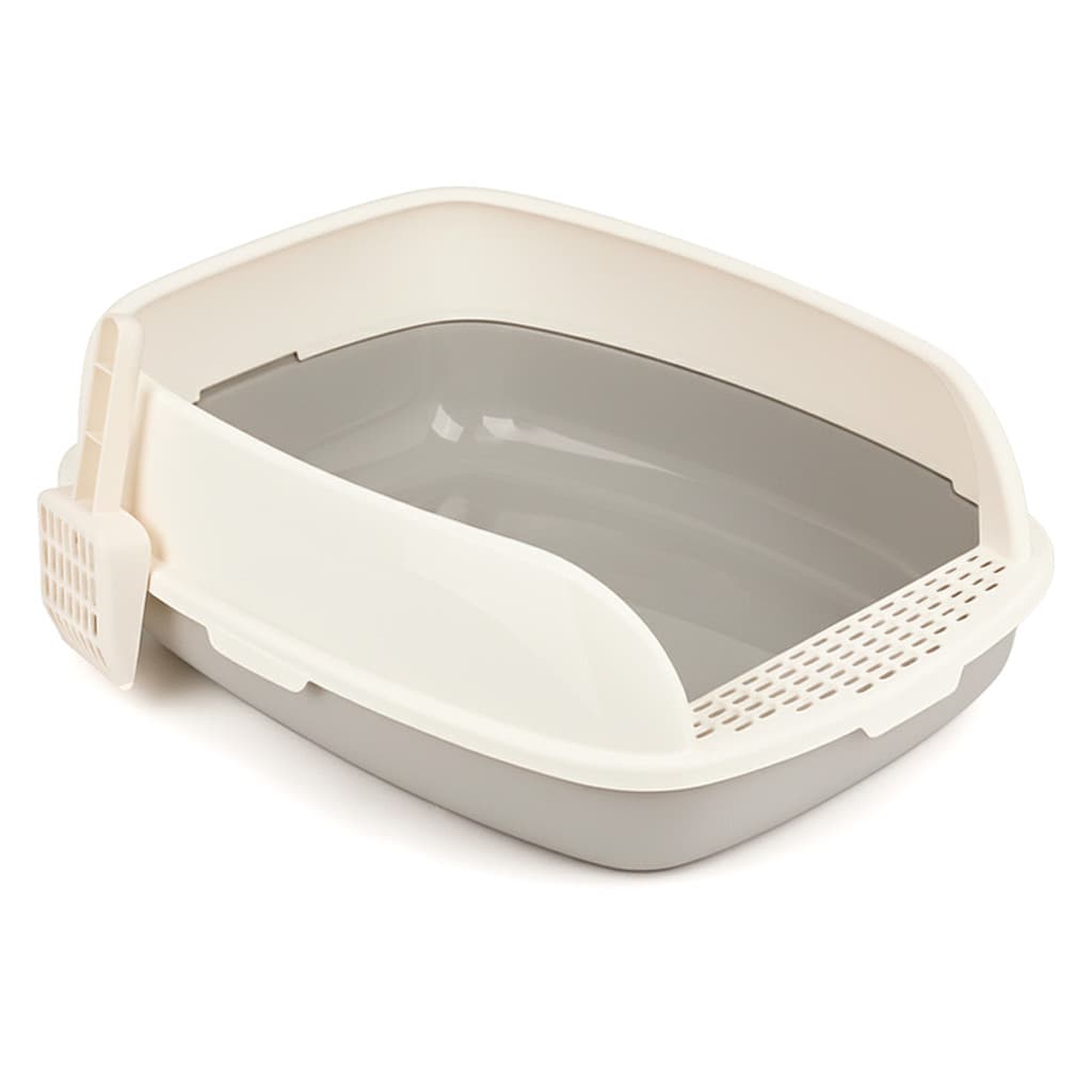 Caixa de Areia para Gatos Banheiro Higiênico com Borda Alta 54x39x20 cm