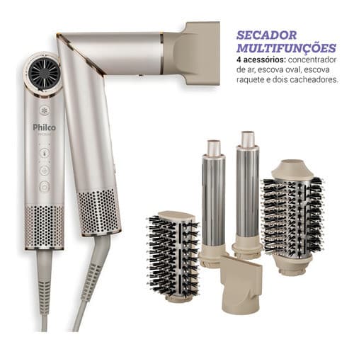Secador de Cabelo Philco PSC3500 4 em 1 Dobrável Portátil para Viagem