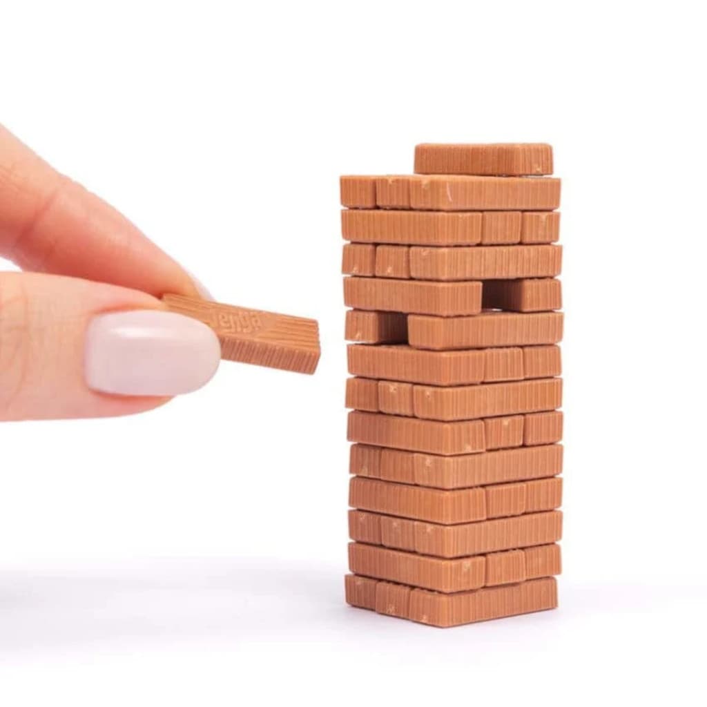Jenga mini jogo de equilíbrio madeira portátil divertido coordenação motora para crianças e adultos