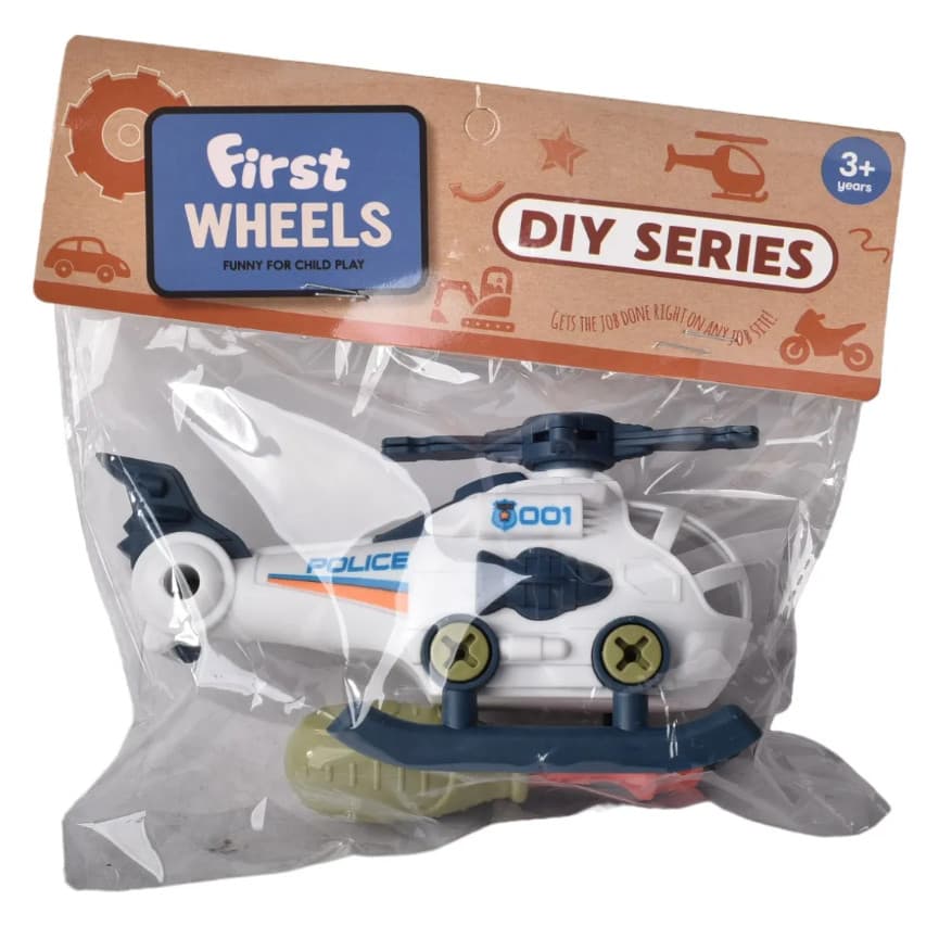 Helicóptero de Polícia Monta e Desmonta DIY - Brinquedo Educ